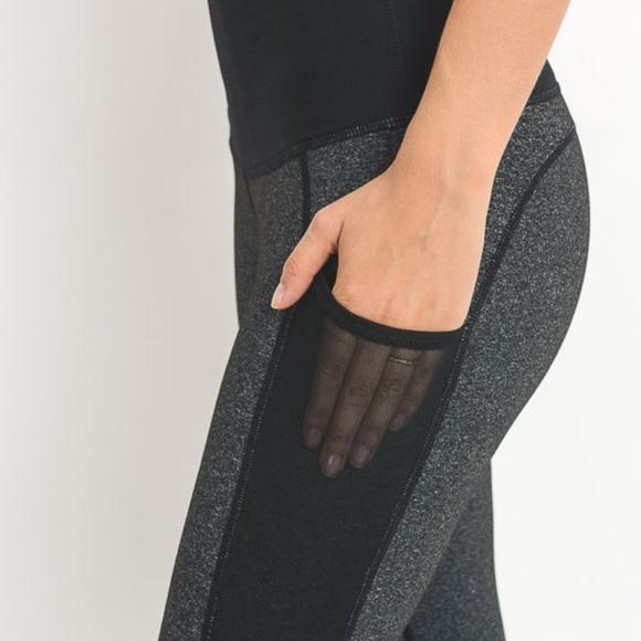 High Waist Full Leggings Feature Block Mesh Panel! - Picture 3 of 6
